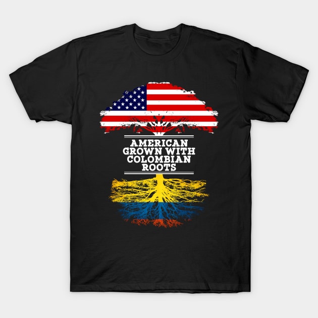 American Grown With Colombian Roots - Gift for Colombian From Colombia T-Shirt by Country Flags